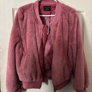 Love Tree Women's Dusty Rose Teddy Jacket